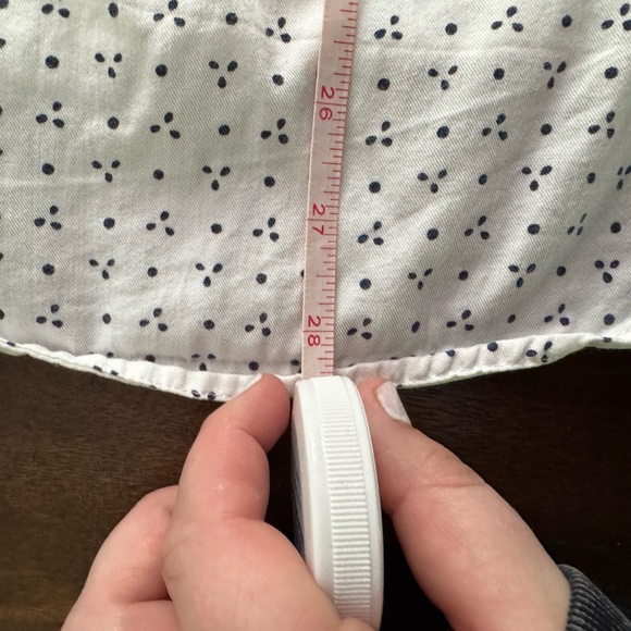 Madewell White Button Up Shirt with Navy Dots Size Medium - Picture 11 of 11